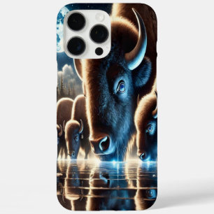Celestial Buffaloes Drinking Beneath Starry Skies iPhone 16 Pro Max Case