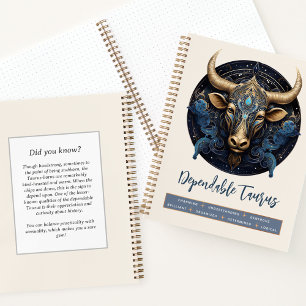 Celestial Bull Fantasy Taurus Zodiac Sign Birthday Notebook