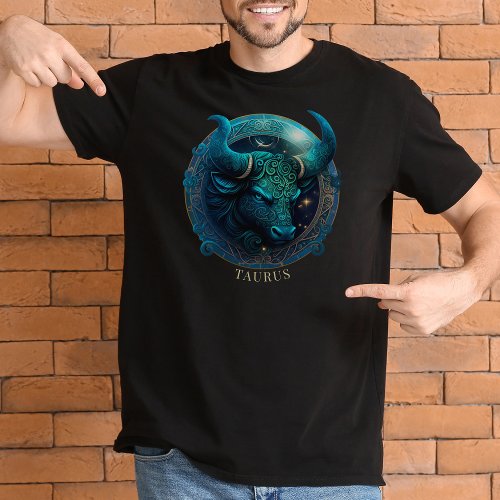 Celestial Bull Zodiac Symbol Fantasy Taurus Mens T_Shirt