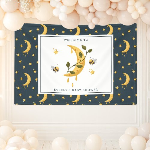 Celestial Bumblebee Moon Honey Baby Shower Banner