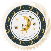 Celestial Bumblebee Moon Honey Baby Shower Edible Frosting Rounds