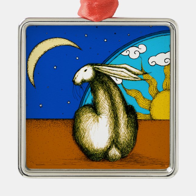 CELESTIAL BUNNY METAL ORNAMENT (Front)