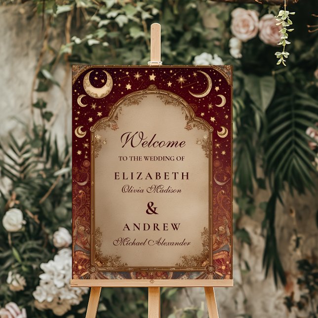Celestial Burgundy Baroque Wedding Foam Board (Creator Uploaded)