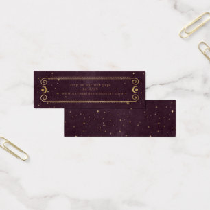 Celestial Burgundy Gold Moon Wedding Website Card