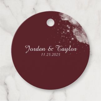 Celestial Burgundy Starlight Favor Tags