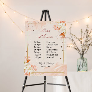 Celestial Burnt Orange Botanical Itinerary Sign
