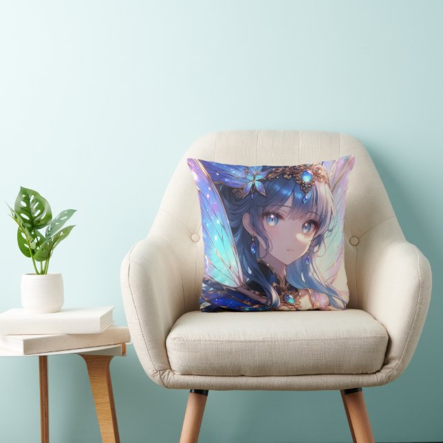 Celestial butterfly fairy  throw pillow (Chair)