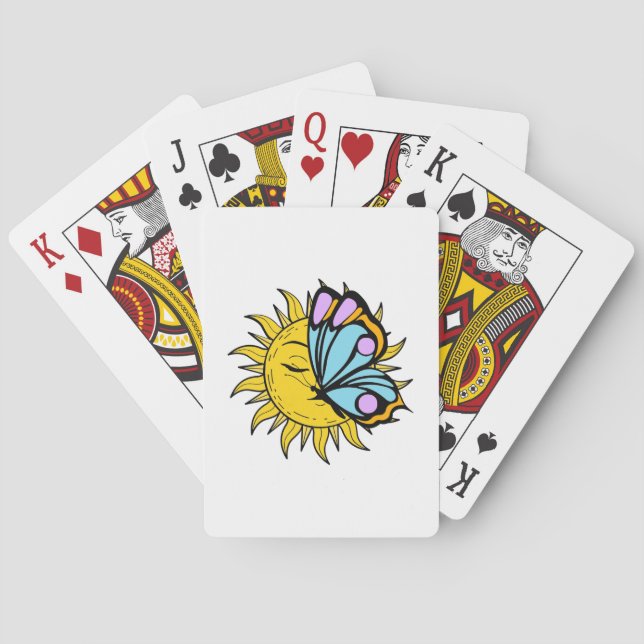 Celestial Butterfly Sun  Poker Cards (Back)
