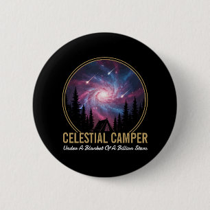 Celestial Camper Galaxy Night Scene Button