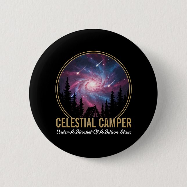 Celestial Camper Galaxy Night Scene Button (Front)