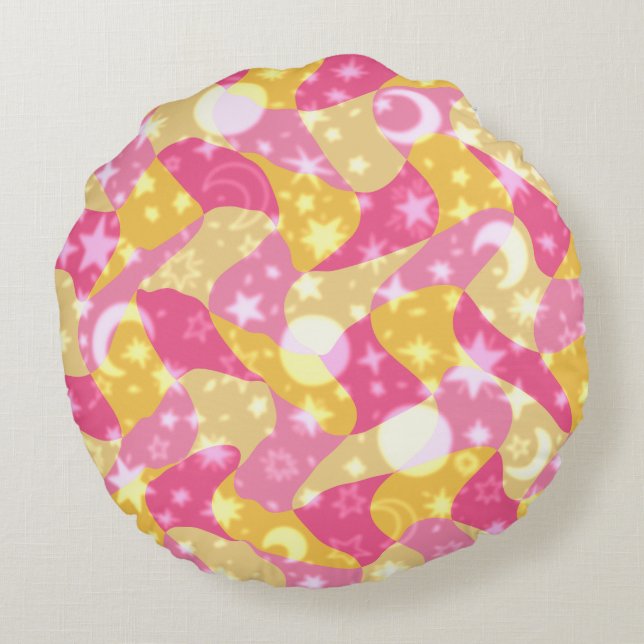 Celestial Candy Swirl Round Pillow (Back)