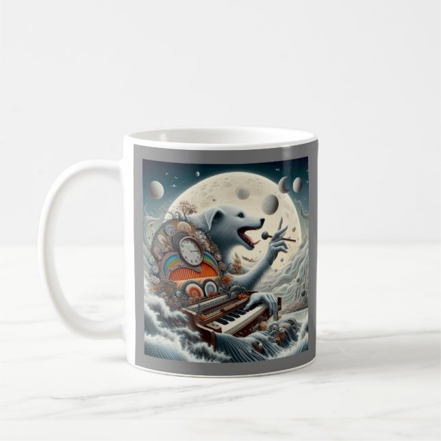 Celestial Canis Pianist Coffee Mug (Left)
