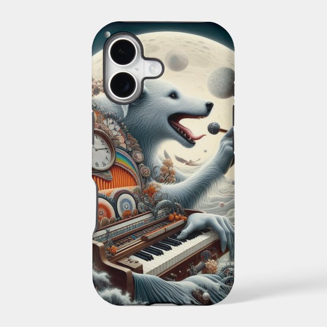 Celestial Canis Pianist Iphone Case (Back)