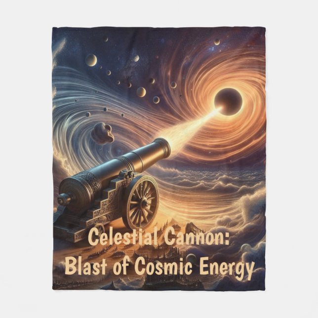 Celestial Cannon: Blast of Cosmic Energy Fleece Blanket (Front)