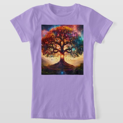 Celestial Canopy Tree of Life Universe T_Shirt 