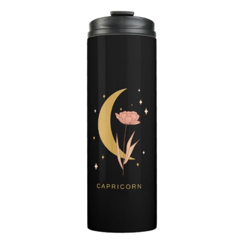 Celestial Capricorn Botanical Horoscope Astrology Thermal Tumbler