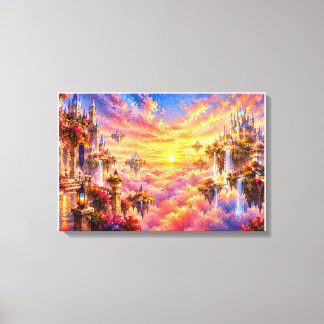 Celestial Castle Peak: Floating Kingdom Canvas Print