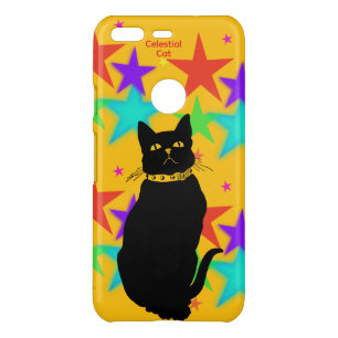 Celestial Cat Black Cat iPhone Case – Yellow