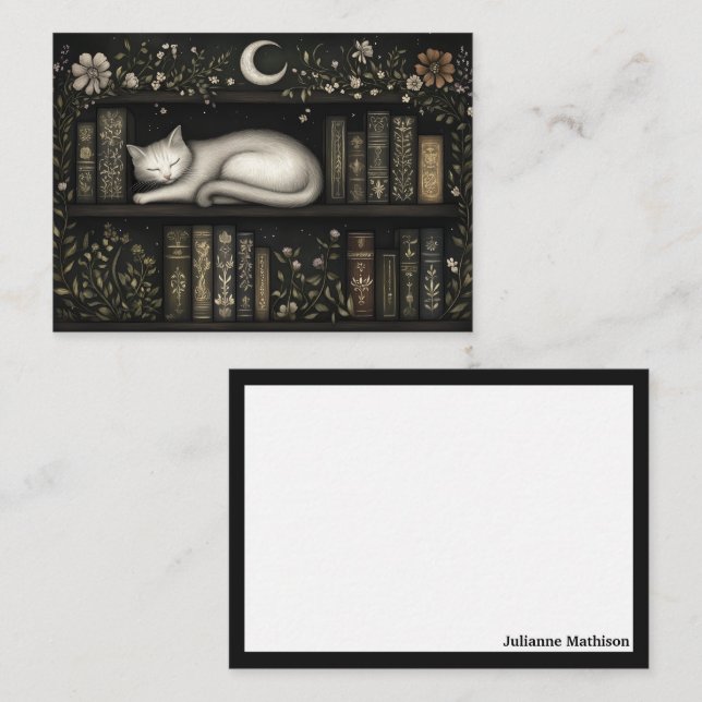 Celestial Cat Bookish Note Cards (Front/Back)