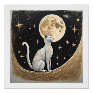 Celestial Cat Gift For Cat Lovers Poster