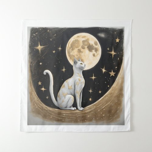 Celestial Cat Gift For Cat Lovers Tapestry