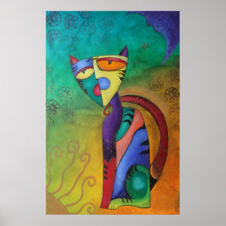 Abstract Cat Art & Framed Artwork | Zazzle