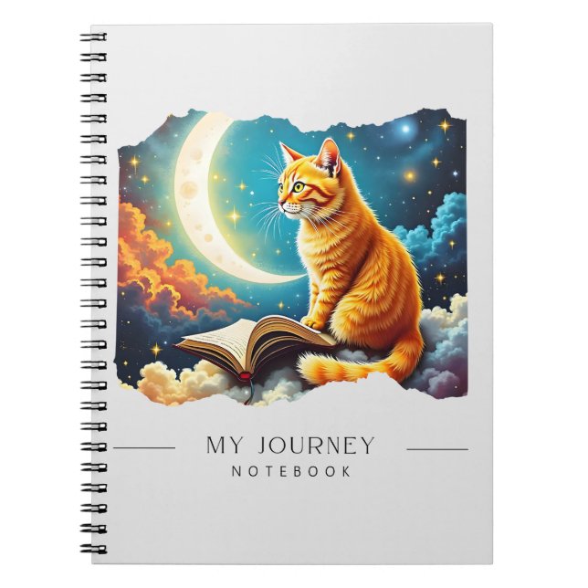 Celestial Cat Spiral Notebook – Starry Skies (Front)