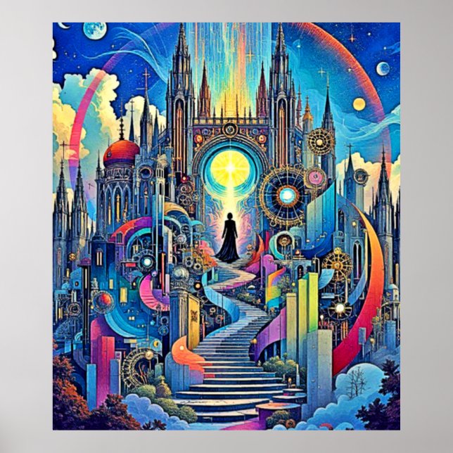 Celestial Cathedral Cityscape Poster (Front)