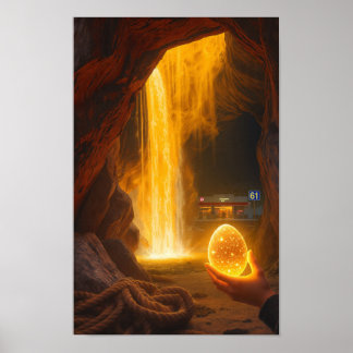 Celestial Cave Portal – Elegant Fantasy Poster Art