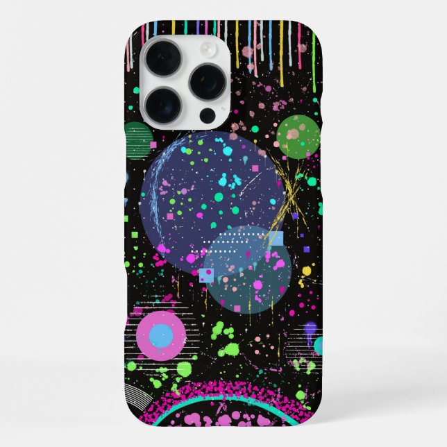 Celestial Celebrations: Maximalist Abstract Art  iPhone Case (Back)