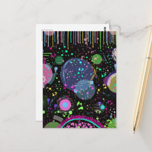 Celestial Celebrations: Maximalist Abstract Art Postcard