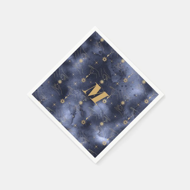 Celestial celebrations Tarot Card Hand Astrologer Napkins (Corner)