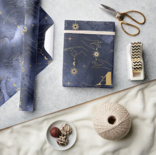 Celestial celebrations Tarot Card Hand Astrologer Wrapping Paper