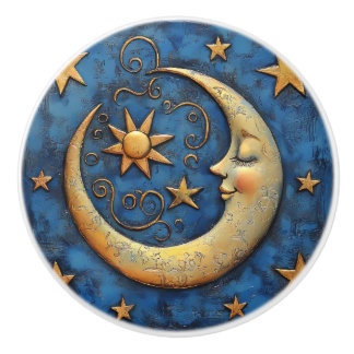 Celestial ceramic knob