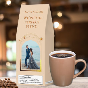 Celestial Champagne Gold Sun Moon Stars Wedding Roasted Coffee