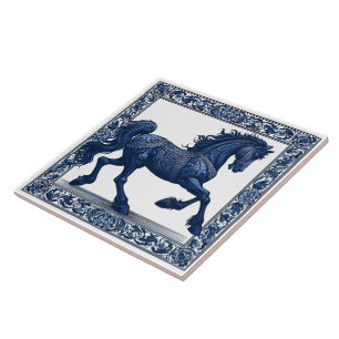 Celestial Charger: Floral Splendor Ceramic Tile
