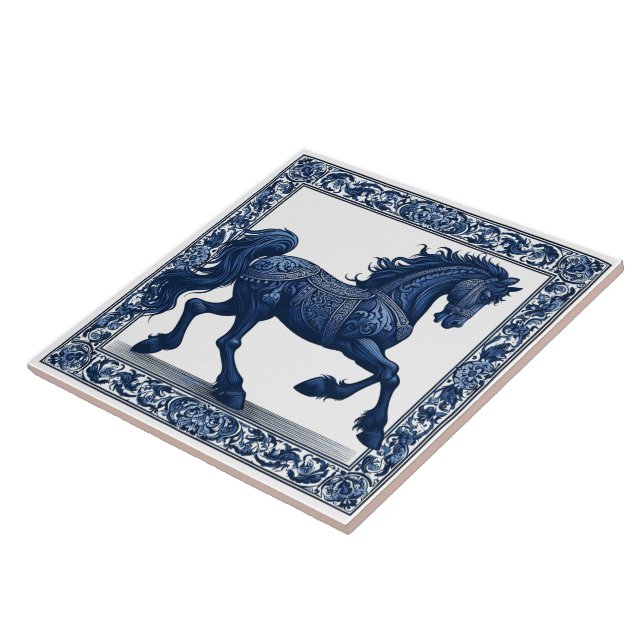 Celestial Charger: Floral Splendor Ceramic Tile (Side)