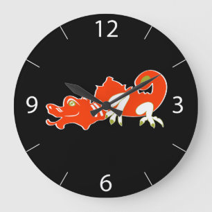 Celestial Chinese Dragon Moonlit Fantasy Art Large Clock