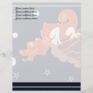 Celestial Chinese Dragon Moonlit Fantasy Art Letterhead