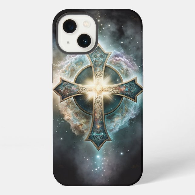 Celestial Christian Cross Iphone Case (Back)