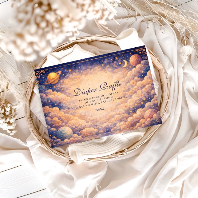 Celestial Cloud Planets Diapper Raffle  Enclosure Card (Creator Uploaded)
