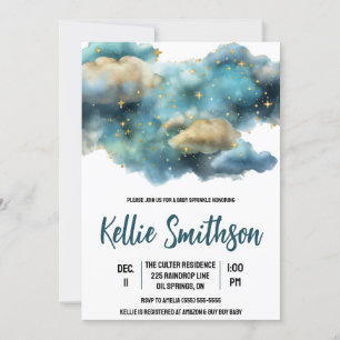 Celestial Clouds and Stars Baby Sprinkle Invitation