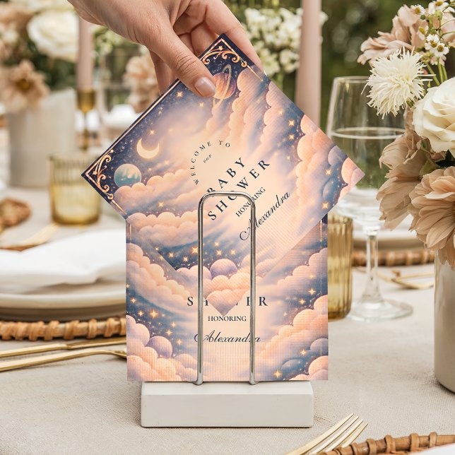 Celestial Clouds Stars Baby Shower Napkins (Creator Uploaded)