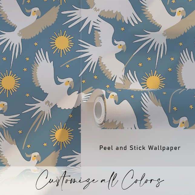 Celestial Cockatoos on Twilight Blue Wallpaper (Creator Uploaded)