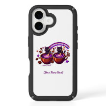 Celestial Coffee Cats Cute Purple
