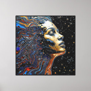 "Celestial Cognition" – A Surreal Portrait Canvas Print