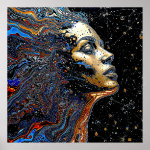"Celestial Cognition" – A Surreal Portrait Poster