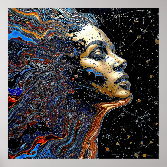 "Celestial Cognition" – A Surreal Portrait Poster (Front)