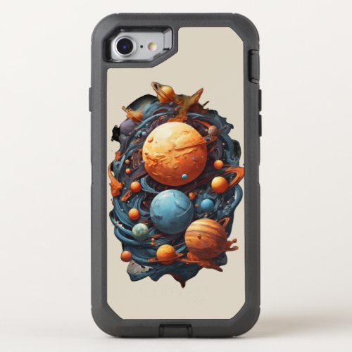 Celestial Collision  Embrace the Cosmic Chaos Ott OtterBox Defender iPhone SE87 Case