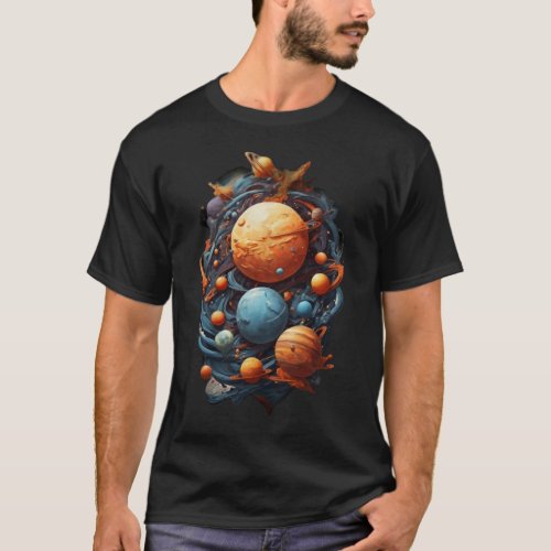 Celestial Collision Tees Embrace the Cosmic Chaos T_Shirt